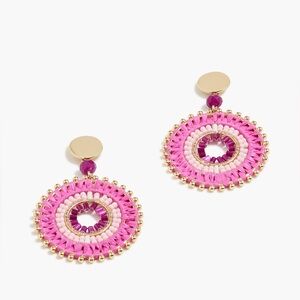 NWT J.Crew Beaded Circle Statement Earrings‎